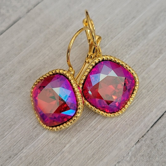 Austrian Crystal Earrings in Gold - Picture 11 of 11